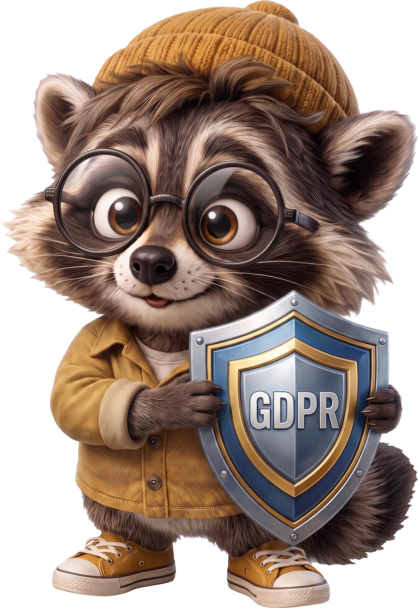Roqo holding a GDPR shield